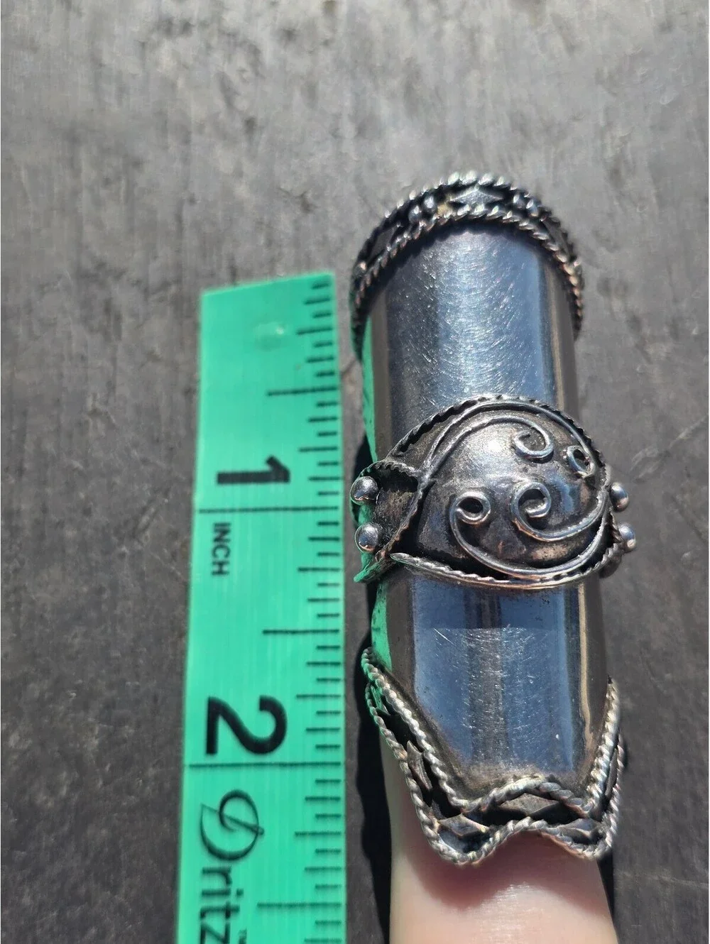 VTG 925 Sterling Silver Articulated Full Finger Ring 28g Sz 9 Gothic Renaissance
